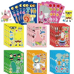 SpongeBob SquarePants Puzzle Stickers Cartoon Sticker Decoration Baby Interaction Toy Children's Educational Toys Party Favors