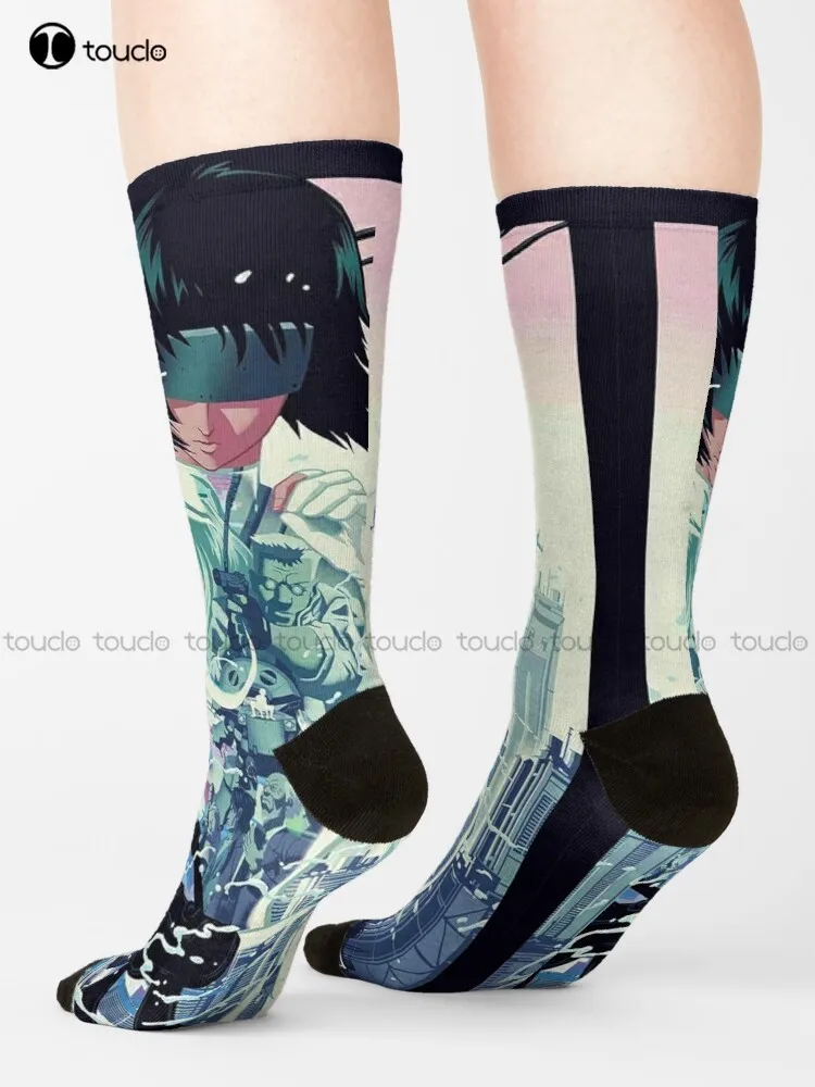 

Ghost In The Shell Ii Masamune Shirow Socks Mens Socks Black Personalized Custom 360° Digital Print Gift Harajuku Colorful Retro