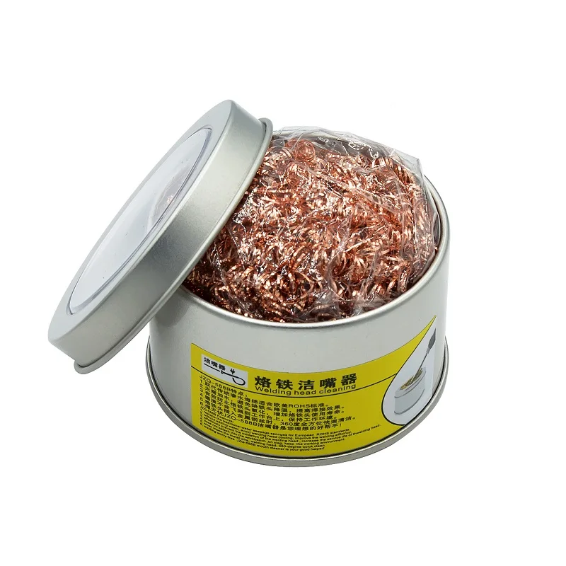 Cleaning Ball Desoldering Soldering Iron Mesh Filter Cleaning Nozzle Tip Copper Wire Cleaner Ball Metal Dross Box Clean Ball