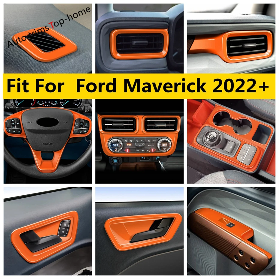 

Window Lift Steering Wheel Handle Bowl Gear Shift Panel Dashboard Side AC Air Cover Trim Accessories For Ford Maverick 2022 2023