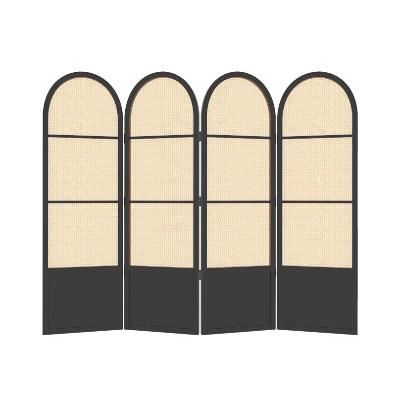 

French screen rattan solid wood shooting props living room bedroom occlusion movable folding screen partition