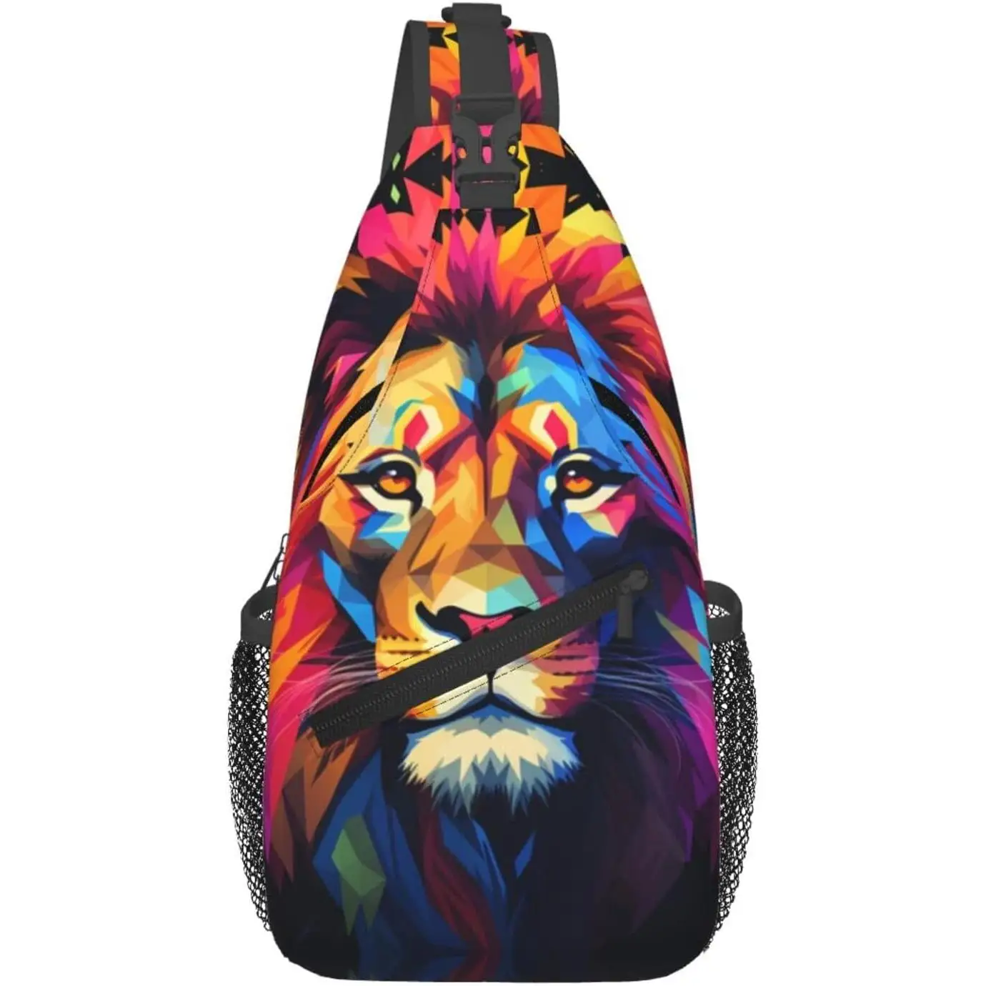 Cross Chest Bag Diagonally for Men and Women Lightweight and Durable with High Storage Capacity Cartoon Cool Lion Printing