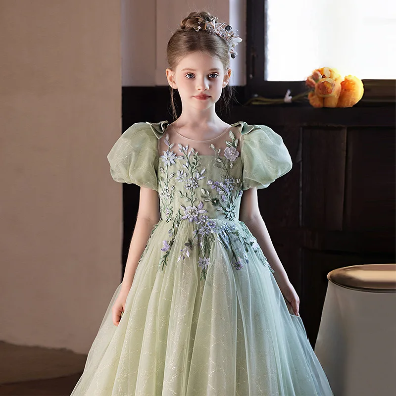 

Children's Formal Dress Princess Dress 2025 New Girls' Dress Light Luxury Niche Piano Performance Mori Style Evening Dress