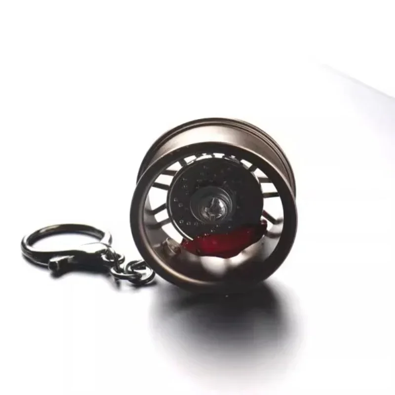 Metal wheel hub keychain LOGO creative gift business pendant key ring metal paint car accessories