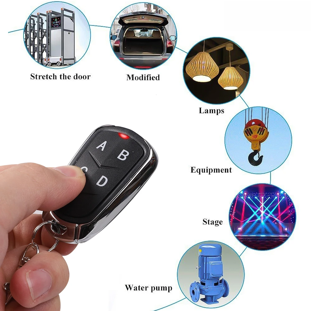 433Mhz 4CH Duplicator Remote Control Electric Gate Garage Door Opener Remote Controller Fixed Rolling Code Cloning Code Car Key