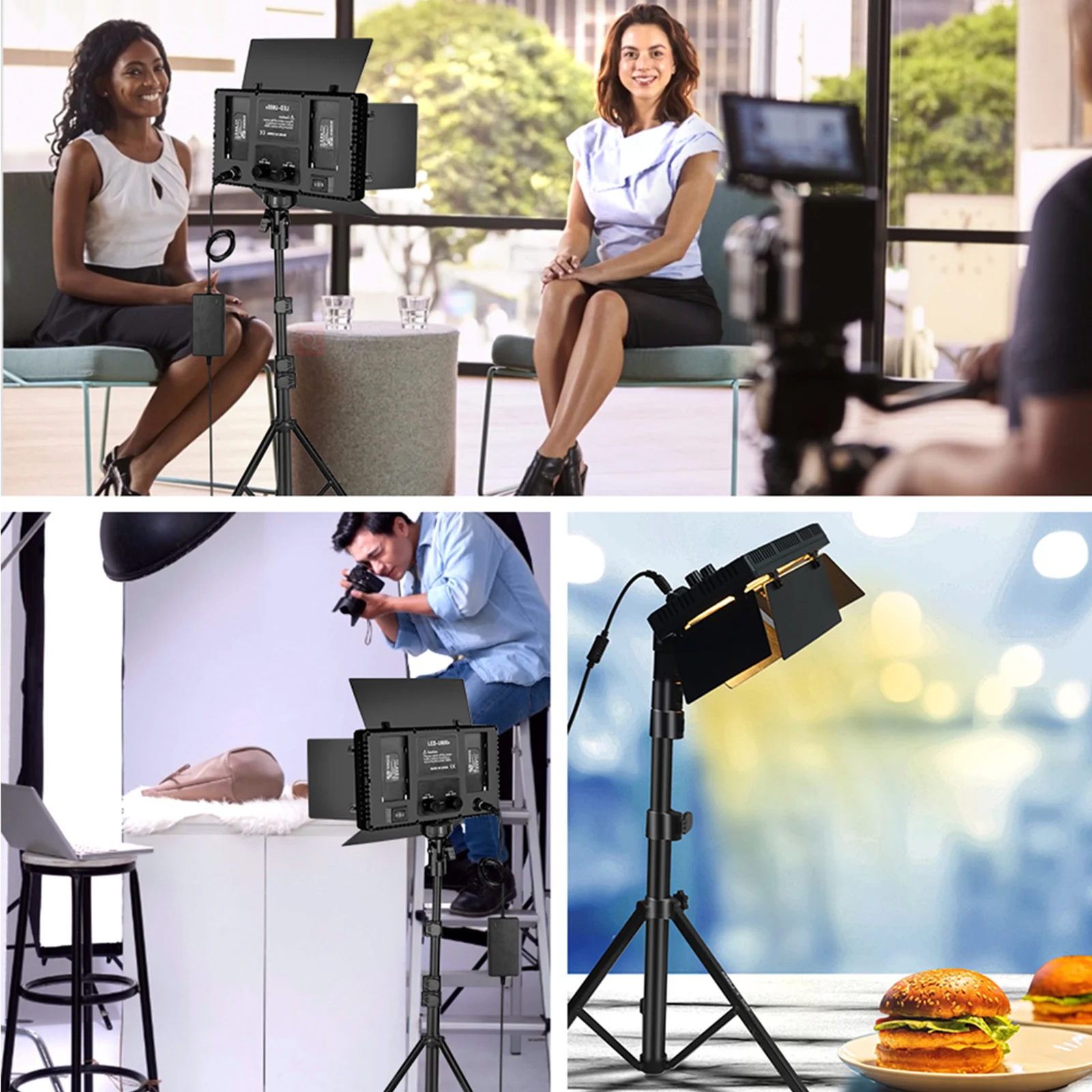 Лампа для фотостудии с регулируемой яркостью, портативная лампа для записи видео, лампа для Tiktok Youtube, Vlog в реальном времени, двухцветная