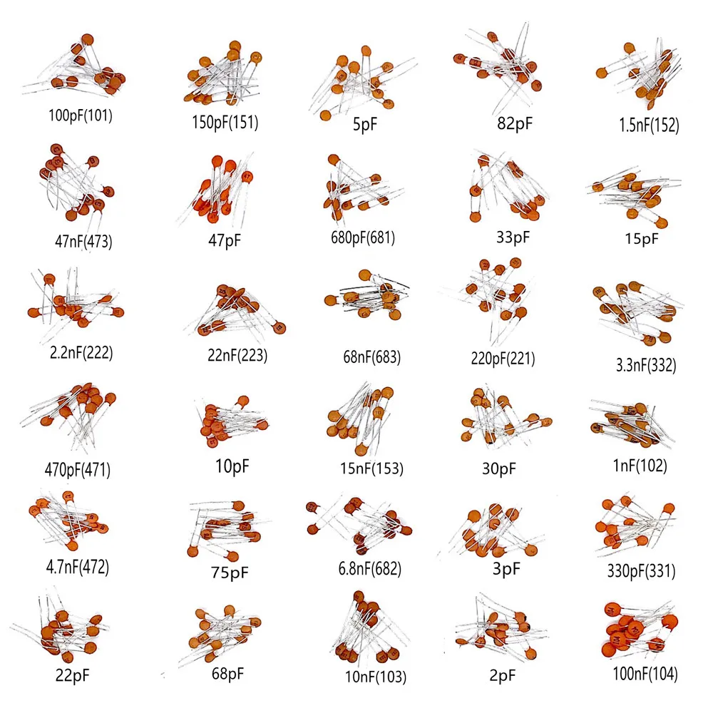 300 Pçs/lote Caixa Capacitor Assorted Kit 30 Valor * 10PCS Cerâmica 2PF-100NF Médio Novo