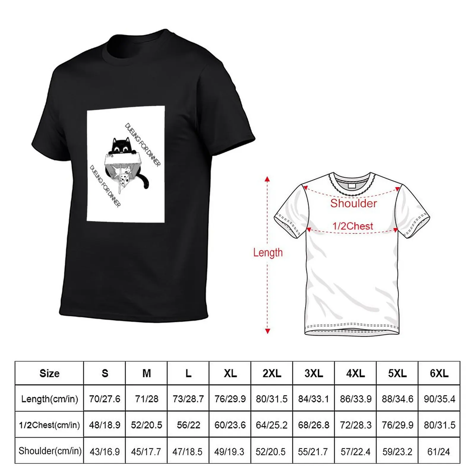Dinner Duel Cat Design T-Shirt heavyweights aesthetic clothes funnys mens clothing