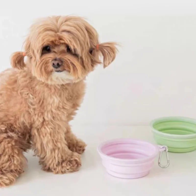 

350/650ml Dog Bowl Multipurpose Collapsible Silicone Feeder Dish Bowl Portable Large Capacity Puppy Water Food Container Travel