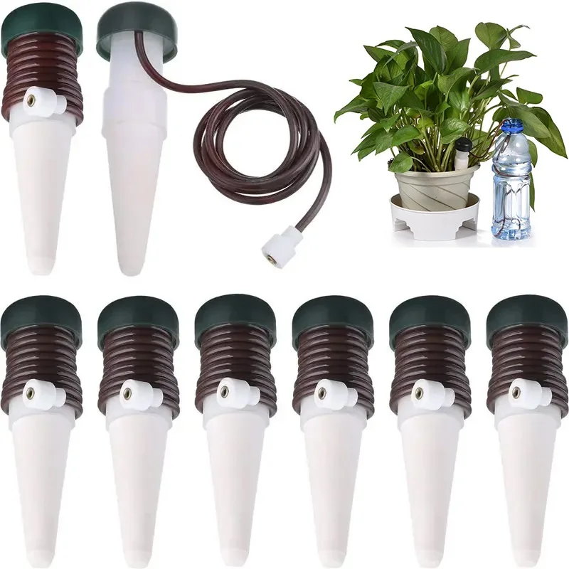 8Pcs Ceramic Self Watering Spikes Automatic Plant Drip Irrigation Watering Stakes For Indoor Plant Waterer Drip Watering System