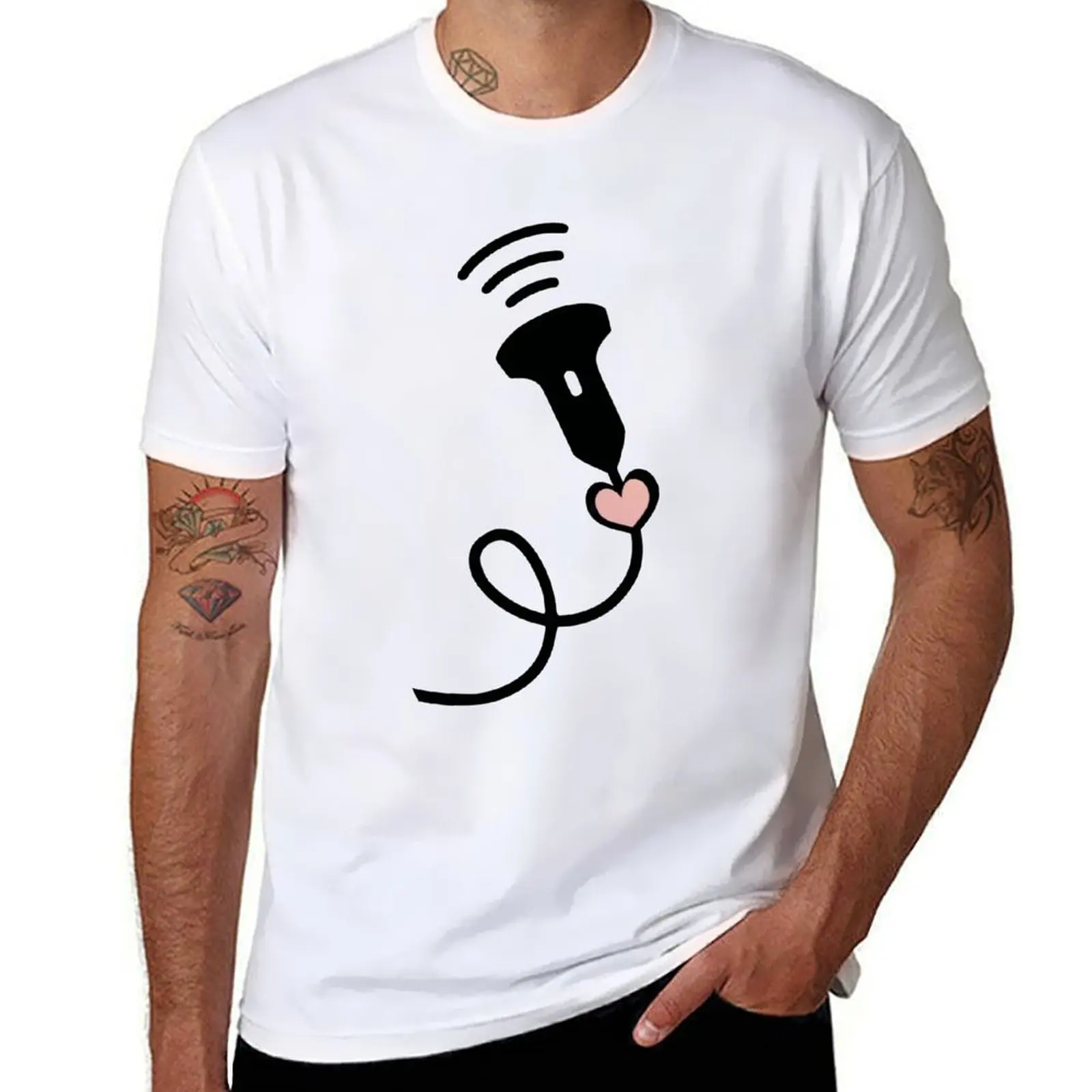 

Ultrasound Sonography Heart T-Shirt man t shirts high quality luxury brand man t shirt cotton high quality T-Shirt