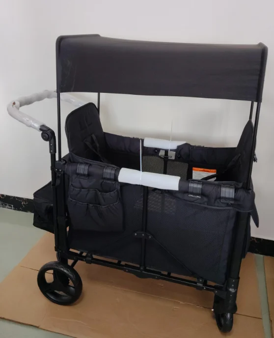 Wagon Stroller US Overseas Warehouse In Stock 2-Seater Heavy Duty Wagon With Full Canopy Camping Outdoor Wagon