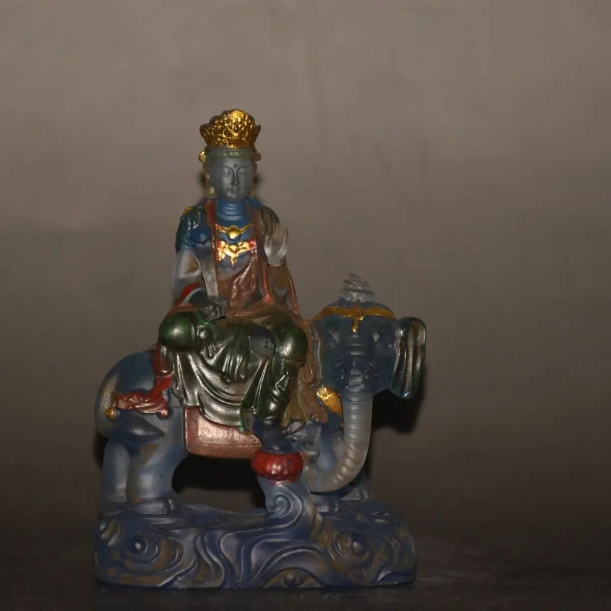 Early collection, glazed painting Bodhi Patriarch Length. 5 cm Width 5 cm Height 12.5 cm Weight 400 grams