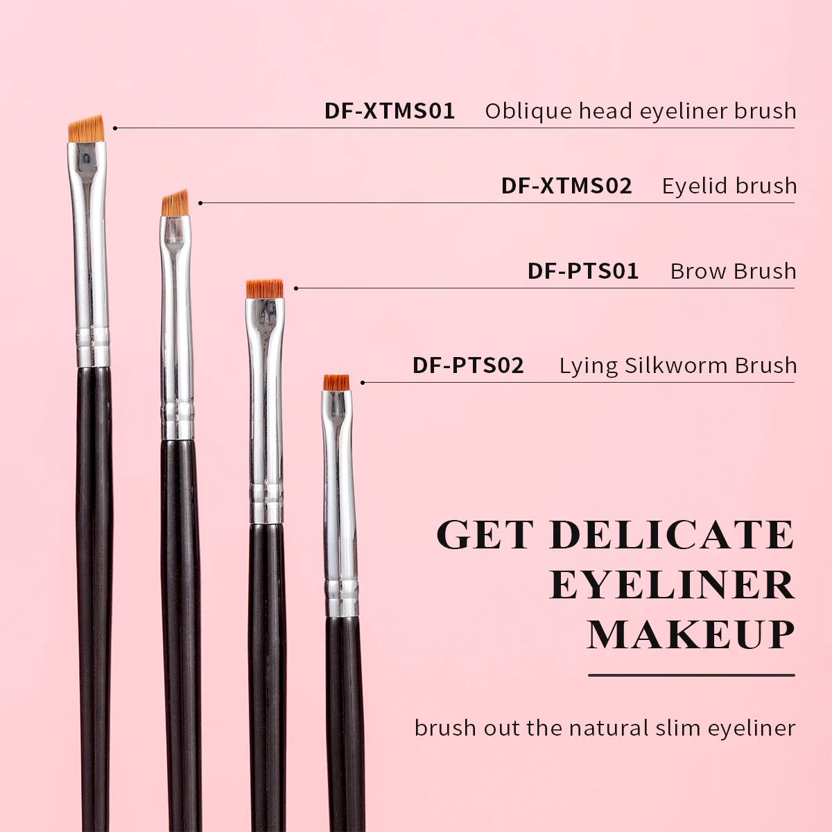 OVW Eyeliner Eyebrow Brush Upgraded Professional Flat Angle Eyebrow Brush for Under-Eye and Precise Makeup Applica Precise Detai