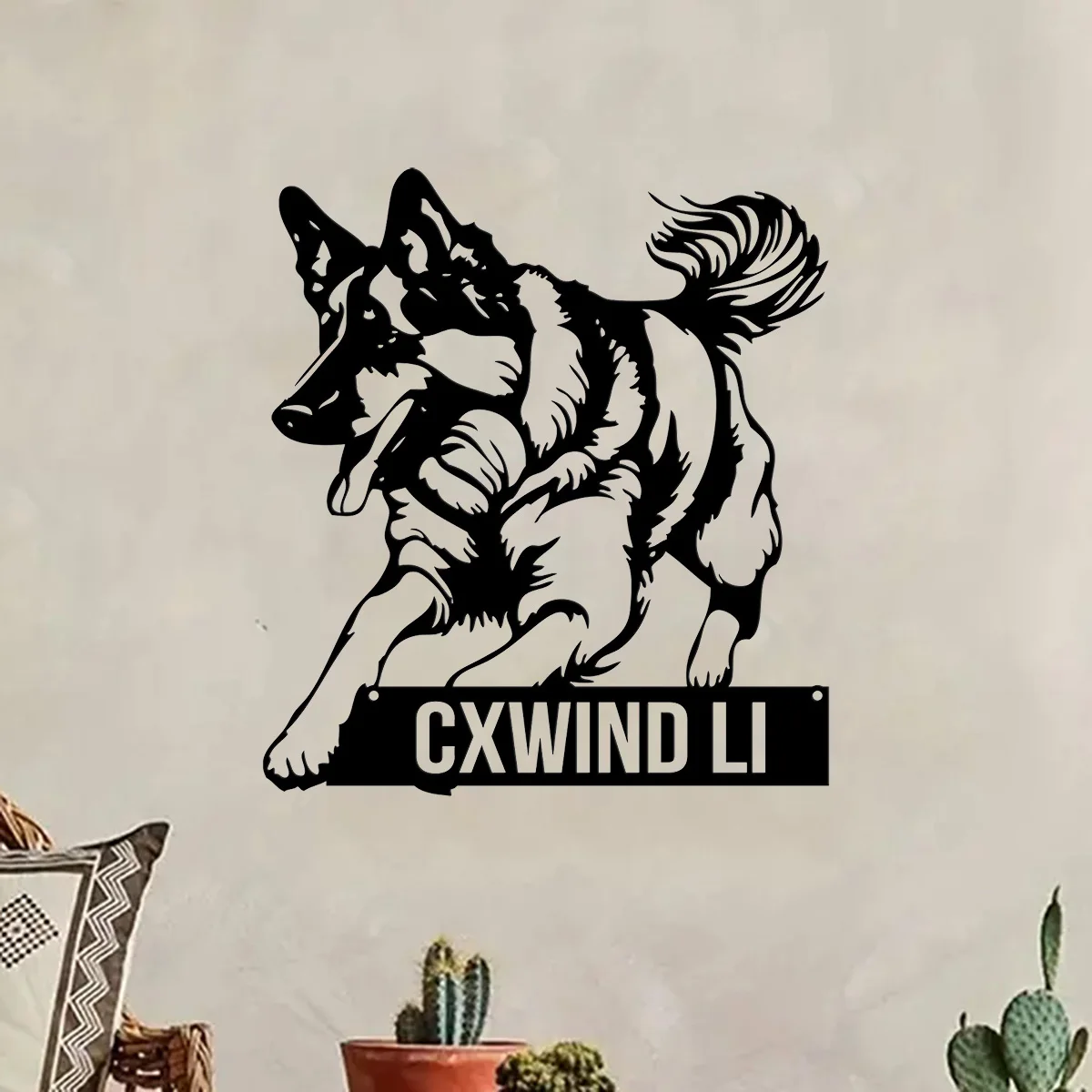 

Custom German Shepherd Metal Wall Art - Personalized Dog GSD Name Sign Home Decor - Pet Animal Metal Sign, Room Wall Art Decor