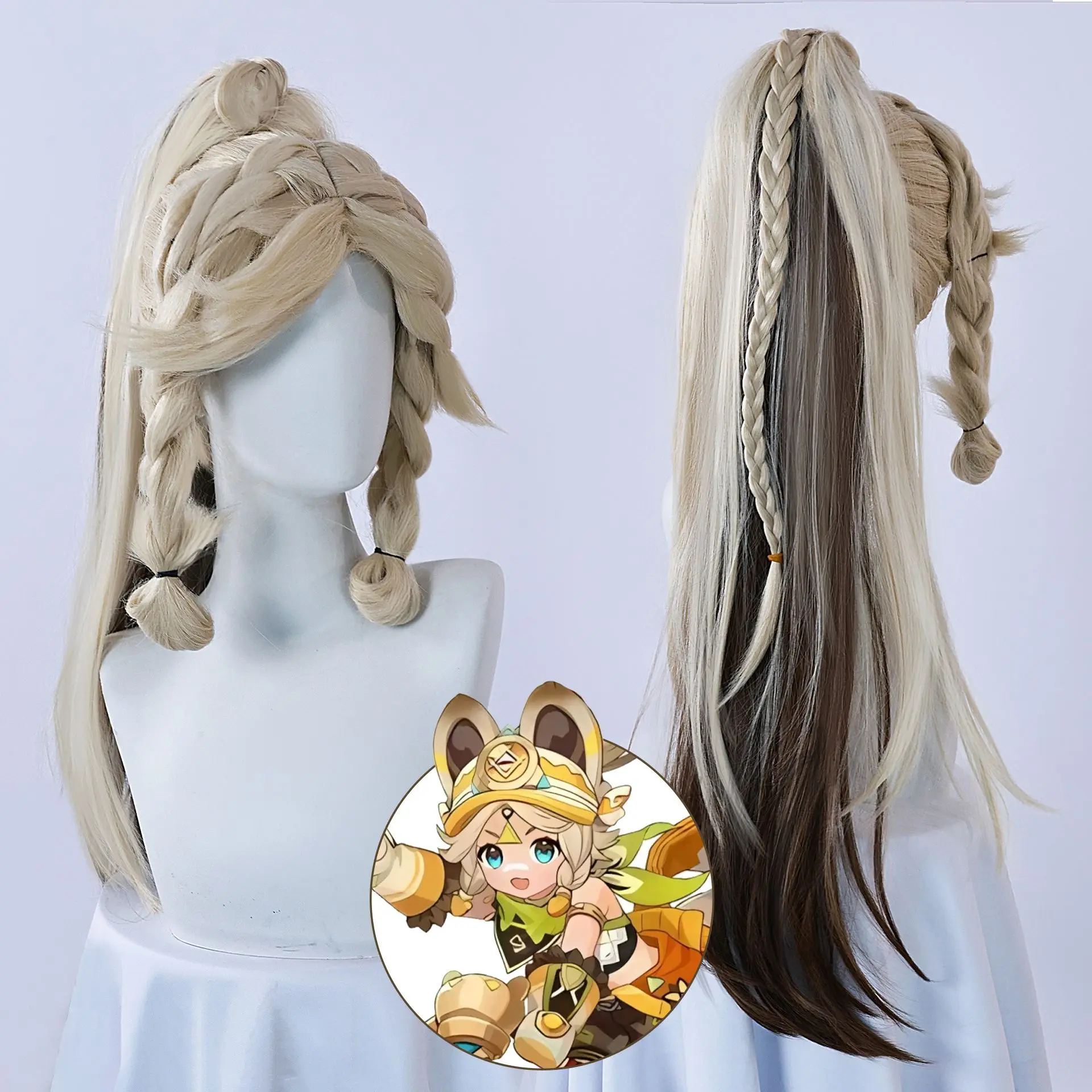 

Game Genshin Impact Kachina Cosplay Wig Kachina Cosplay Light Brown Hair Long For Halloween Party Accessory Women Comic Con