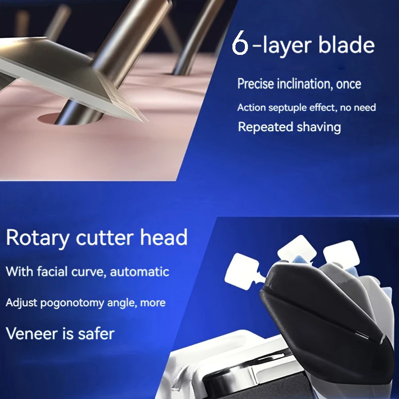 6-Layer Razor Head Manual Shaver , Stainless Steel Classic Double Edge Blade Razor Safety Shaving Beard Moustache Manual Shaver