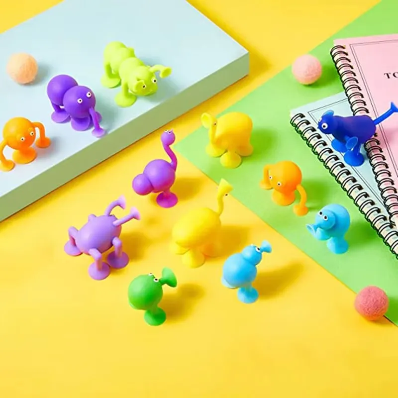 9PCS Suction cup Monster animals Reduce Pressure Cup Multicoloured Building Blocksr Puzzle Toy For Kids Lnteractive Interest Gam