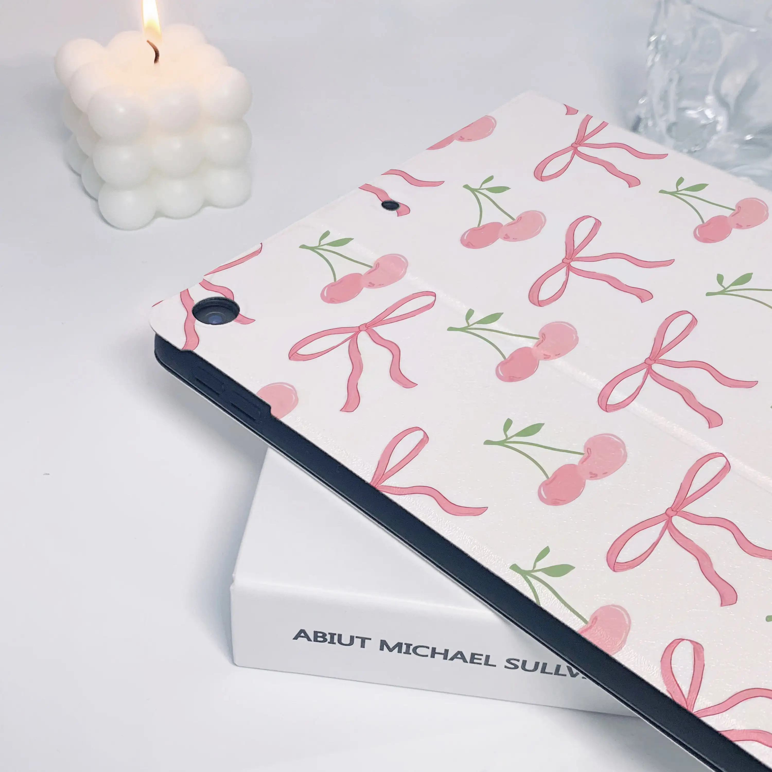 Pink Cherry Bows iPad Hülle für Apple iPad 9,7 Zoll 10,2 Zoll 10,5 Zoll 11 Zoll iPad Air 6 5 4 iPad Mini 7/6/5 iPad Pro 2022 2021 2020