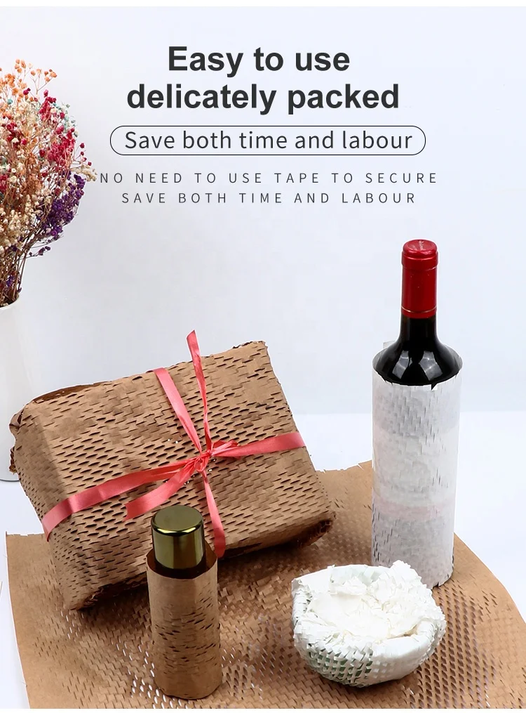 Logistics Packaging 100% Biodegradable Honeycomb Paper Roll For Fragile Packing