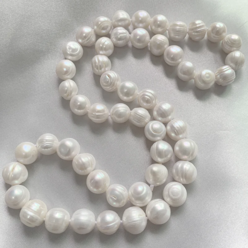 Long Big Pearl Necklace 11-12mm Natural  Freshwater Sweater Chain For Women Jewelry Gift