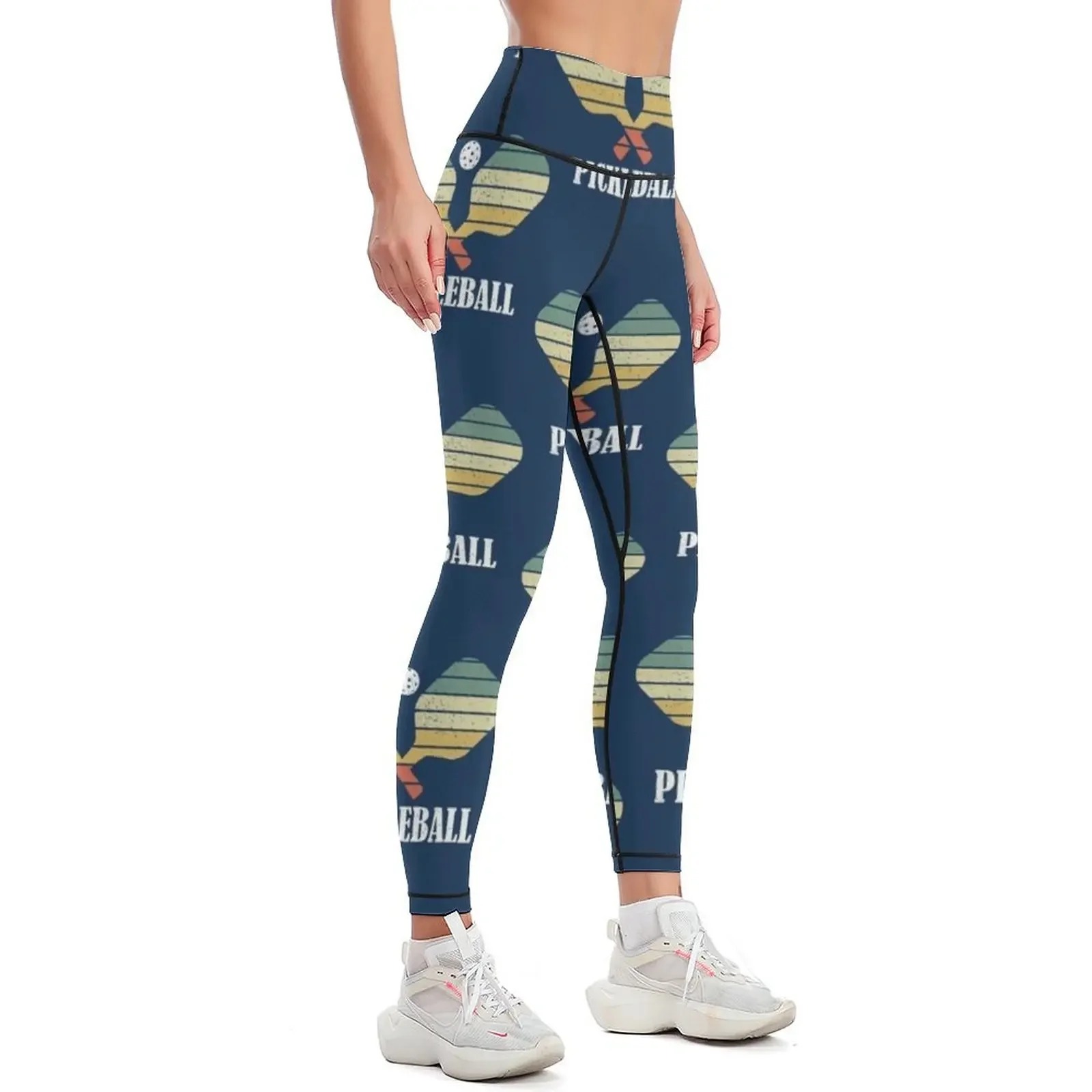 Pickleball Vintage Distressed Retro Player Leggings Fitness woman gym's sportswear legings for fitness Womens Leggings