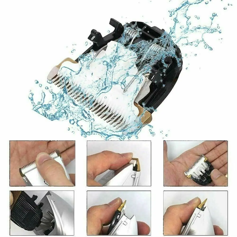 Professional Cordless Hair Clippers Trimmer Kit, 4 Attachments 3-12mm, Skin-Friendly Ceramic Blade IPX7 Waterproof, Quiet Long Battery USB Charging, for Self-Haircut/Beard Trimming, 1 Set view 5