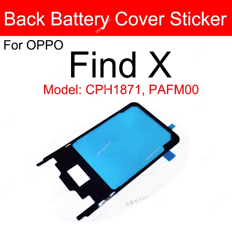 Couvercle de batterie arrière adhésif pour OPPO, pièces d\'autocollant de boîtier arrière, Find X X2 bery X5 X6 Pro Find X2 bery X5 Lite Neo