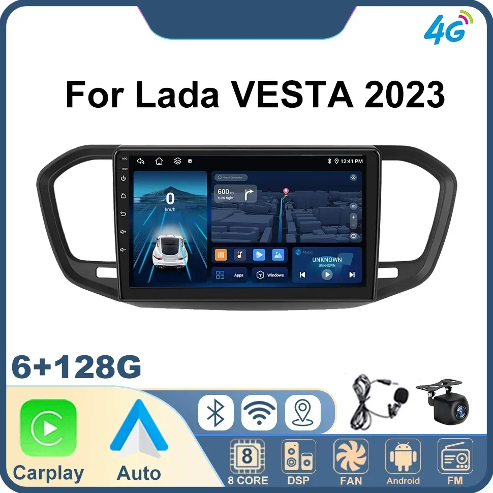 

Car Screen Android Auto Car Radio for Lada VESTA 2023 8core 2Din Head Unit Carplay GPS Navigation Octa Core Auto Smart Systems
