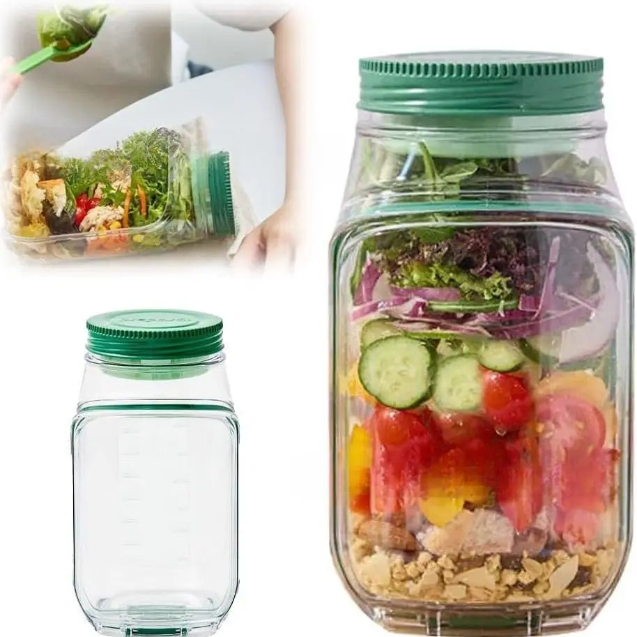 

Breakfast Fruit Storage Box Interval Salad Box Crisper Container Leakproof Plastic Salad Pod Keep Fresh kitchen tableware