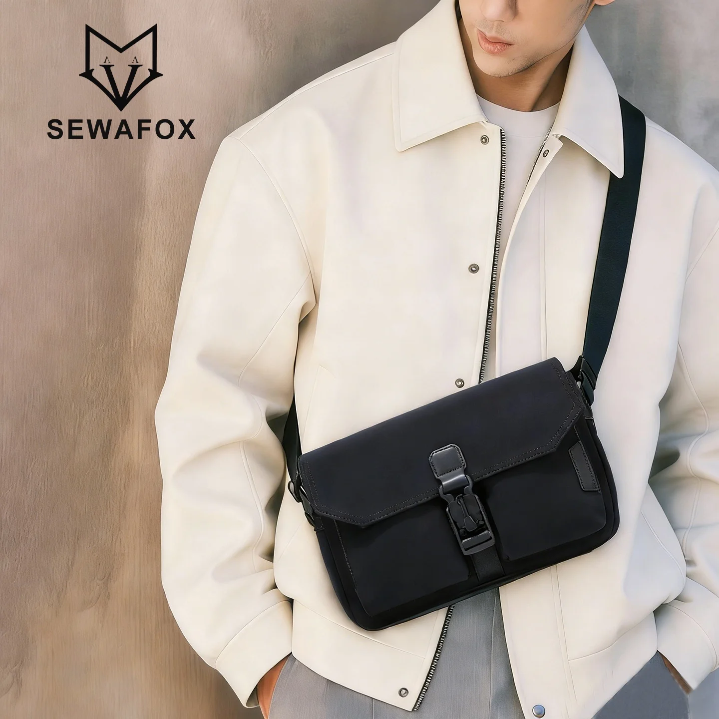 

Мужская повседневная сумка-мессенджер через плечо для активного отдыха, многофункциональная квадратная портативная сумка, модная сумка на одно плечо