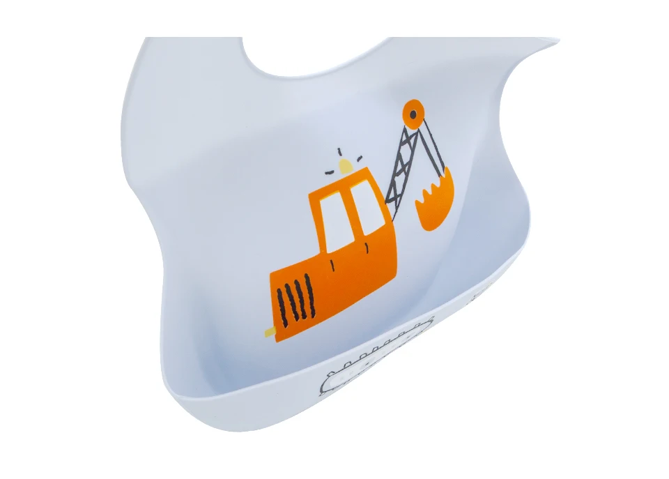 Wasserdichte Lätzchen für Kinder zum Füttern von Babys, Essen, weiches Silikon, Babeast-Cartoon-Druck, verstellbare Baby-Probier-Lätzchen – Detail 12