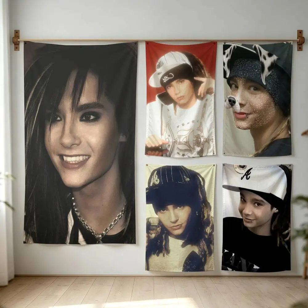 Bill Tom Kaulitz T-Tokio Hotel Flag Digital Printing Banner for Garage Wall Out Door Decoration