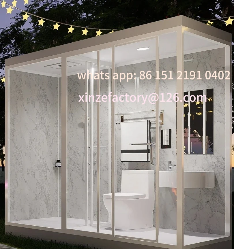 Customizable shower, household glass partition wall, integrated bathroom with wet and dry separation, toilet