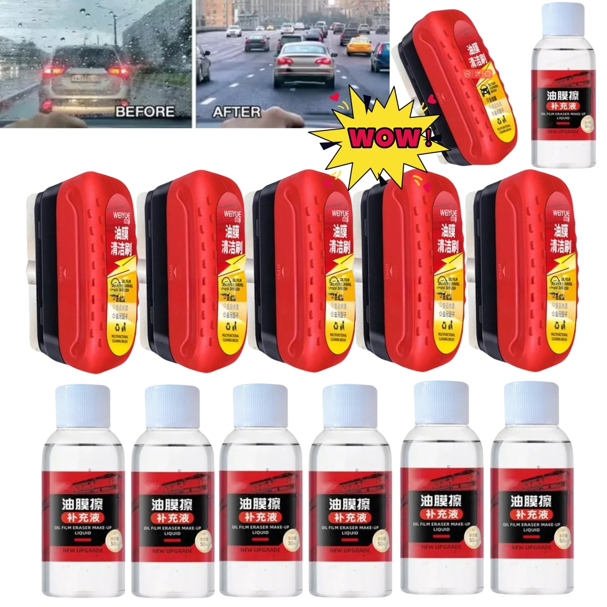 Car Glass Cleaner Brush For Car Windshield Oil Film Cleaner Automotive Glass Sponge Cleaning Polishing Care Maintenance Brush