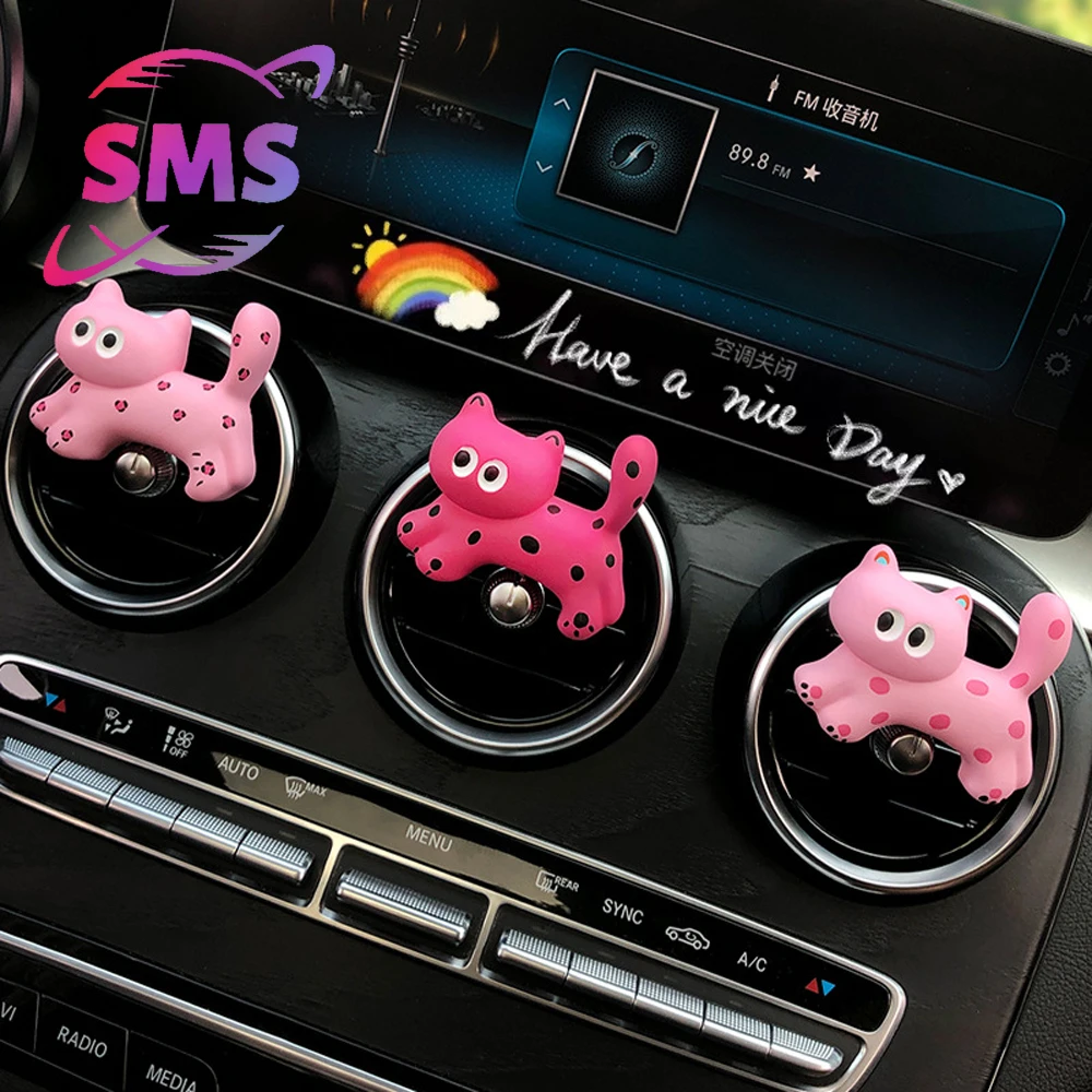 

Car aromatherapy diffuser with perfume Kitten car air conditioning air outlet decoration Cute high-end gift wholesale