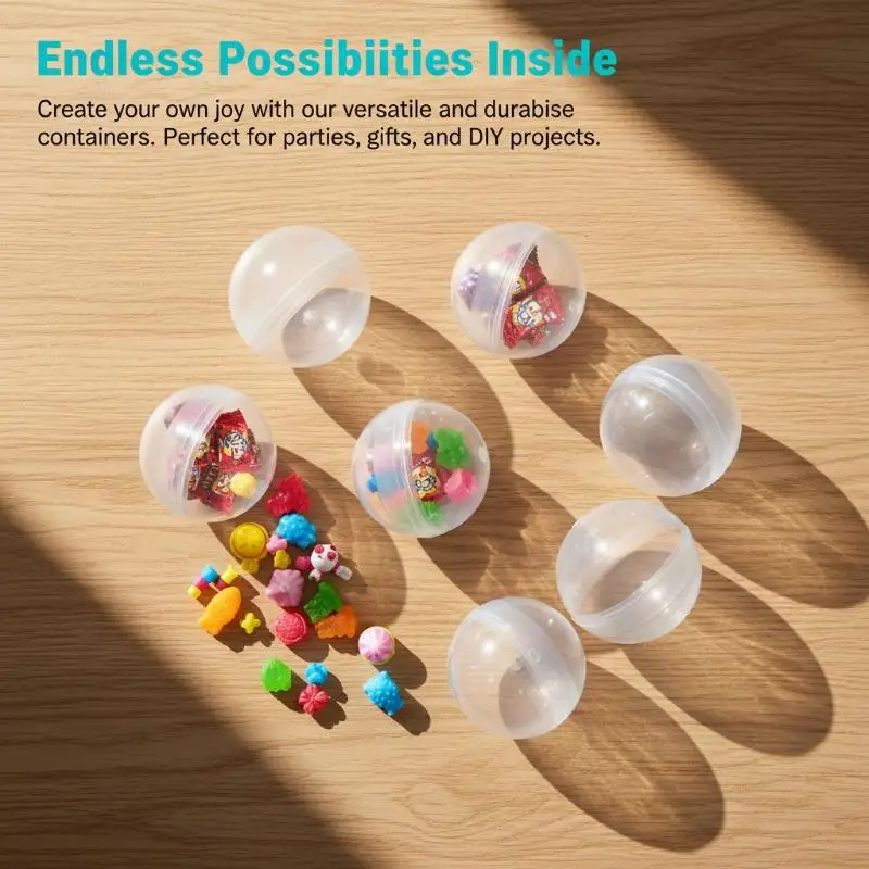 50PCS Clear Can Open Transparency Plastic Capsule Toy Surprise Ball Tiny Container Making Things Model