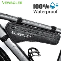 NEWBOLER-bolsas para bicicleta, bolsa para cuadro frontal de tubo superior, impermeable, triangular, resistente a la dirección, accesorios para bicicleta