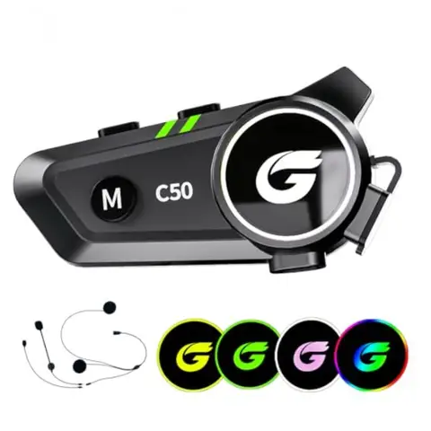 Motorcycle Helmet Bluetooth Headset with Stereo Sound, -Way 000M Communication System Intercom Speakers with CVC Noise Cancella