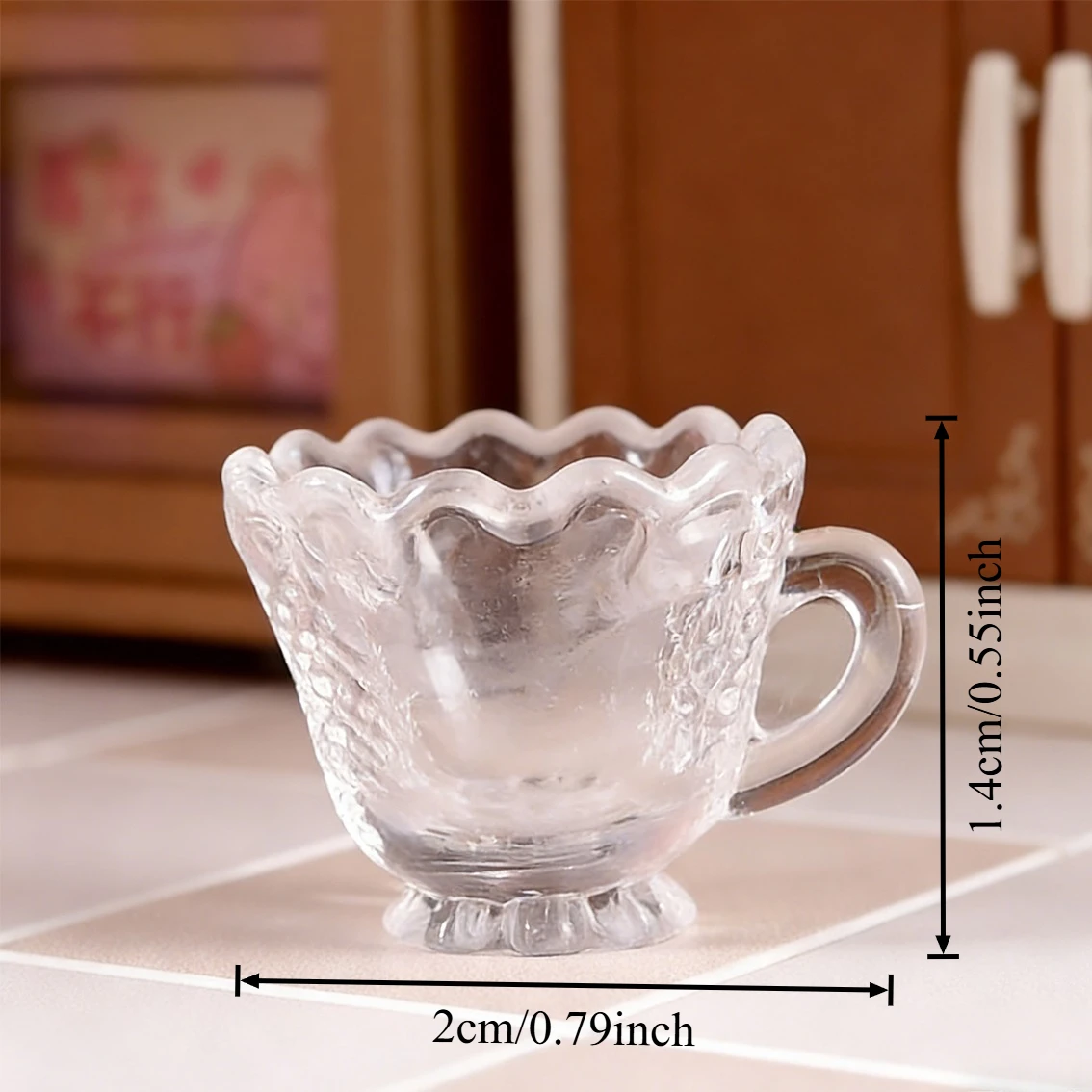 2/4/6 Sets Clear Miniature Coffee Cup Set – For Dollhouse, Micro Landscapes & Fairy Garden Tea Party Tabletop Displays