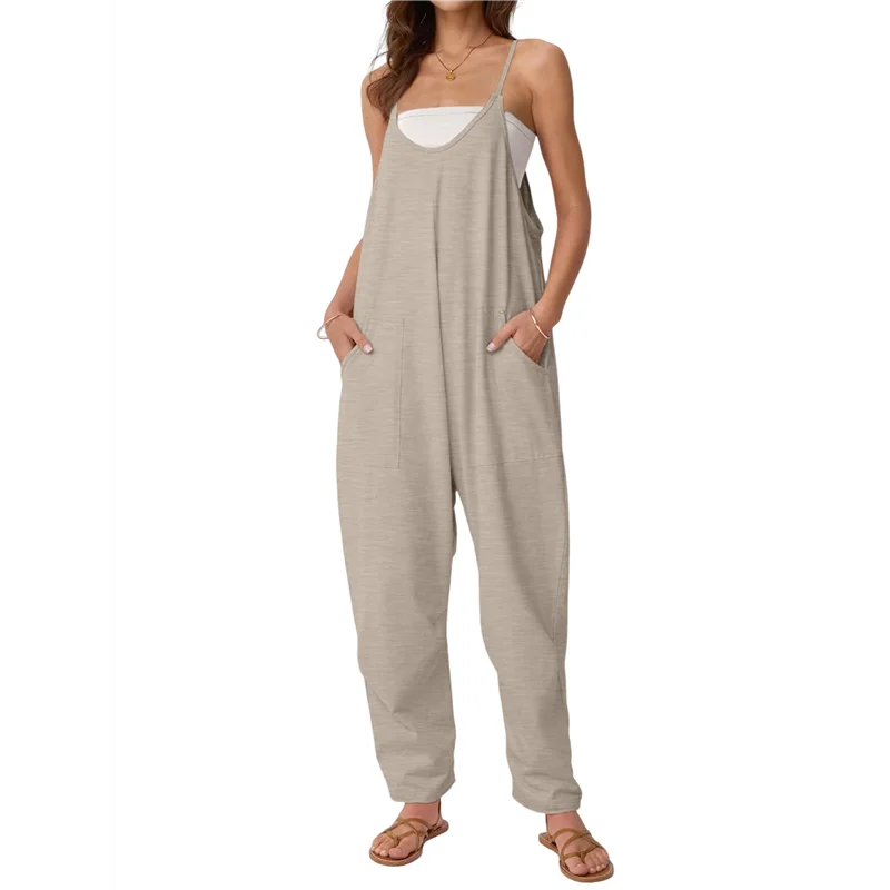 Overalls für Damen, lässige Sommer-Outfits, Strampler, bequem, Strandurlaub, trendige Overalls, modische Kleidung-A55G