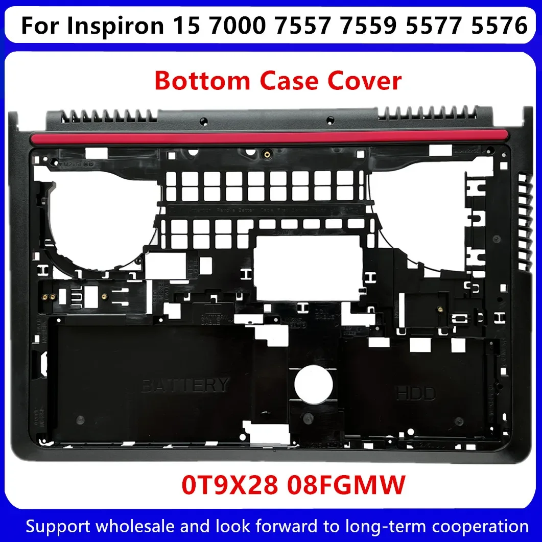 Tampa da base inferior para dell inspiron 15, 7000, 7557, 7559, 5577, 5576, 0t9x28, 08fgmw/porta, tampa hdd 0cjfxg