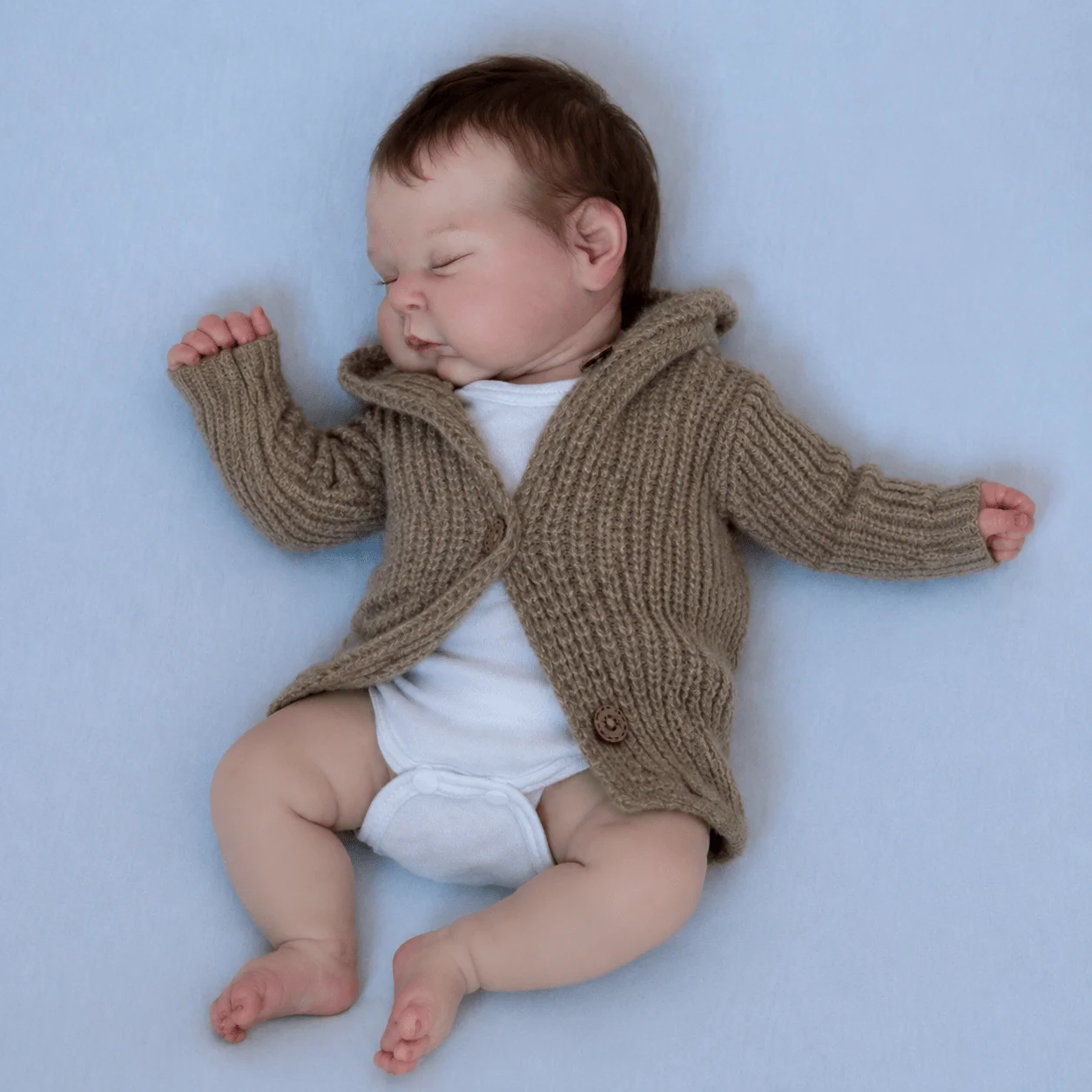 BZDOLL Poupée Reborn 50CM 20 Pouces avec Peau 3D et Veines Visibles, Corps en Tissu et Membres en Vinyle, Jouet Réaliste, Cadeau d'Anniversaire, Poupée d'Accompagnement