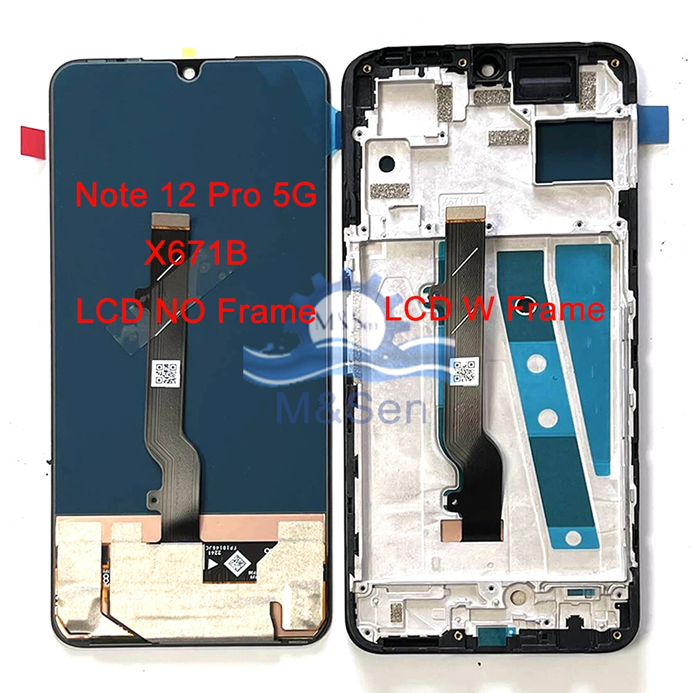 Infinix Note 11 X663 X676 용 정품 Amoled LCD 스크린 프레임 터치 패널 디지타이저, Infinix Note 12 2023 12 Pro 5G G96 X671