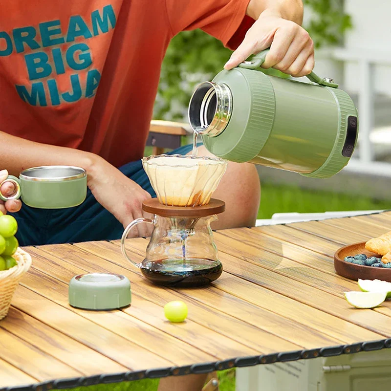 

1.2L Portable Electric Kettle 316 Stainless Steel Vacuum Insulated, Temperature Control Travel Water Boiler for Home Outdoor Use