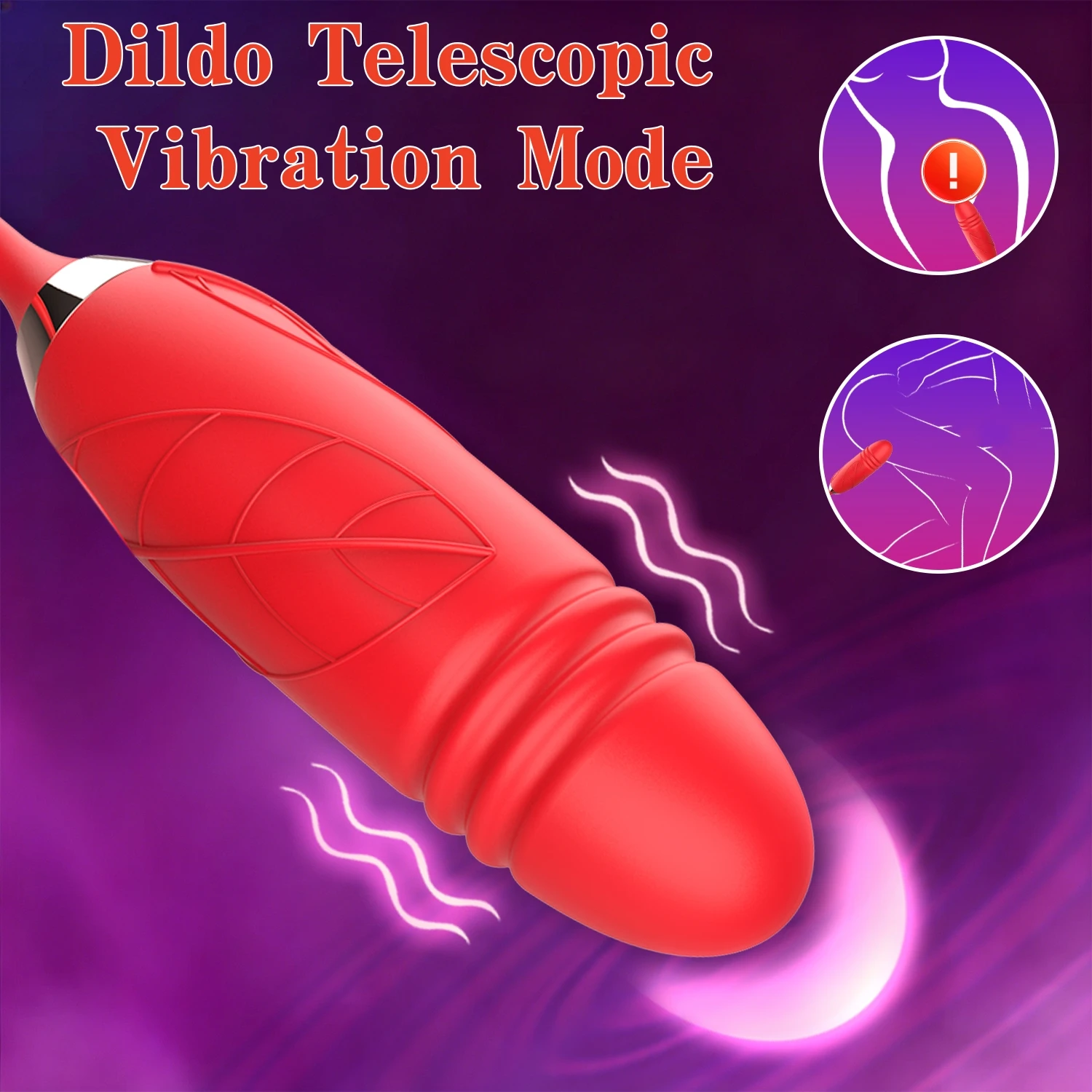 Rose Sucking Vibrator for Women, 2 in 1 G Spot Thrusting Clitoral Stimulator, Soft Liquid Silicone Dual Stimulation Adult Toy with Quiet Motor view 6