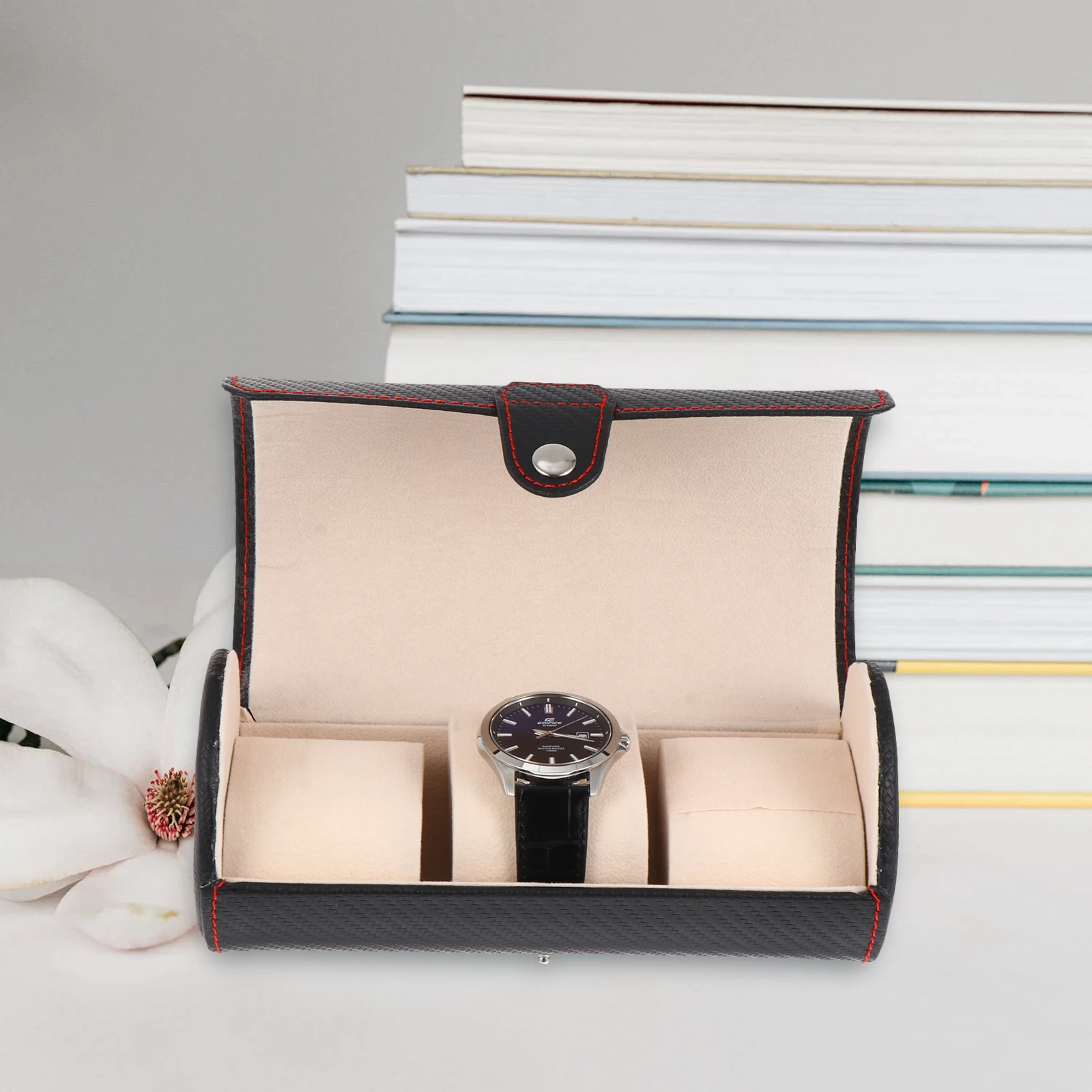 

Vintage 3 Slots Watch Storage Box Portable Travel Organizer Jewelry Watch Display Case Classic Color
