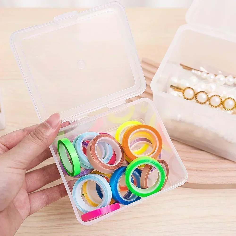 Clear Storage Box with Lid for Jewelry Stationery Headwear Rectangular Transparent Plastics Collection Case Home Organizer Boxes