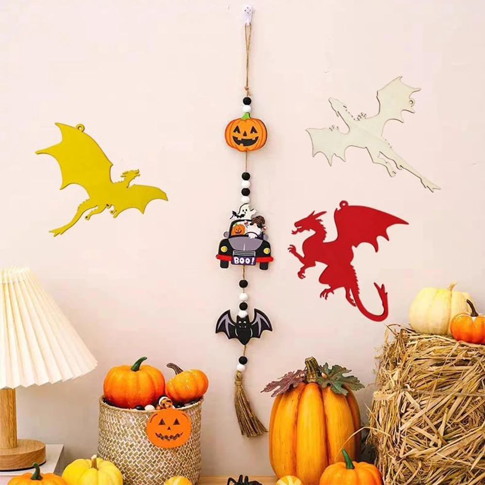 20 Pack Unfinished  Wooden Dragon cutout hanging Ornaments DIY for Home Party Room Decoration Craft Project