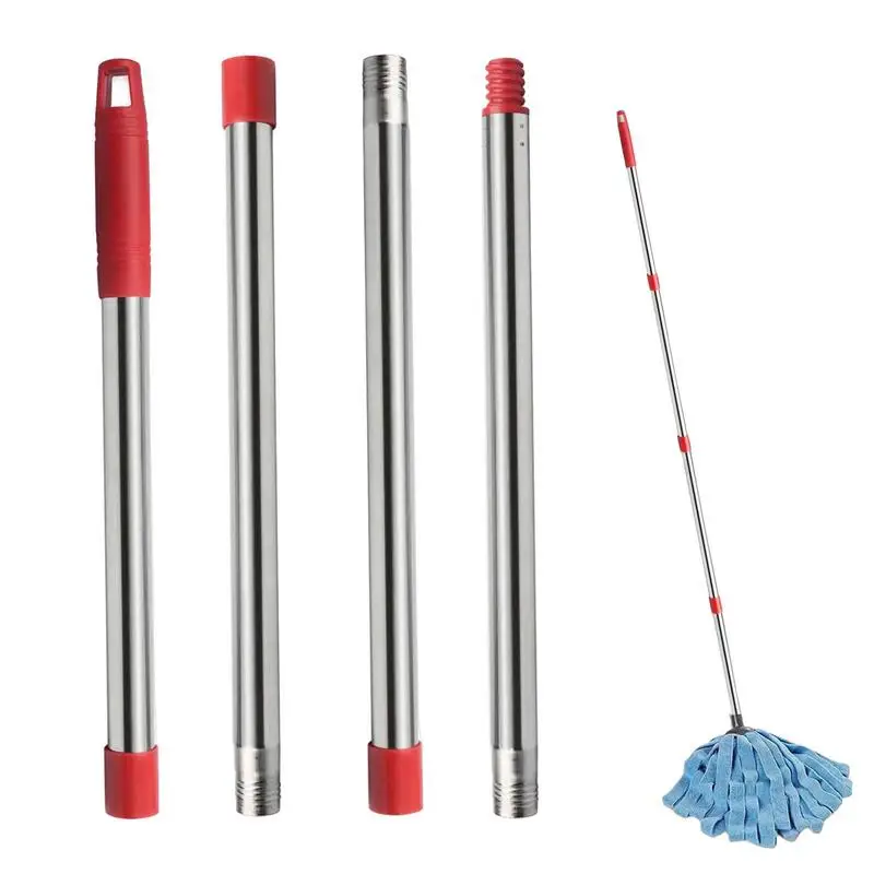 Spin Mop Handle Mop Rod Replacement Handle Pole Stick 4-Section Detachable Extended Mop Rod Pole For Triangle Spin Mops Broom